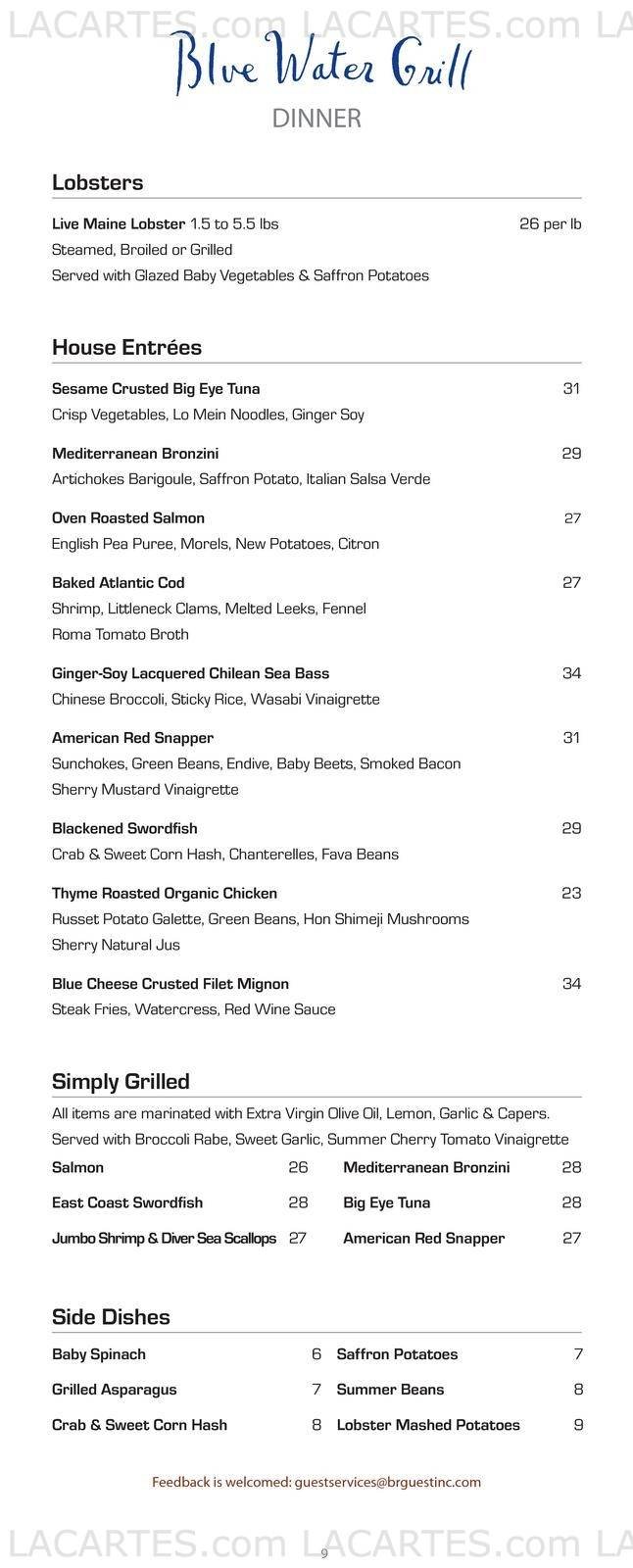  Pricelists of Blue Water Grill 31 Union Square West at 16th St. - Photo 4 of 24