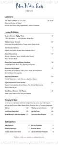 Menus & Prices, Blue Water Grill, New York City