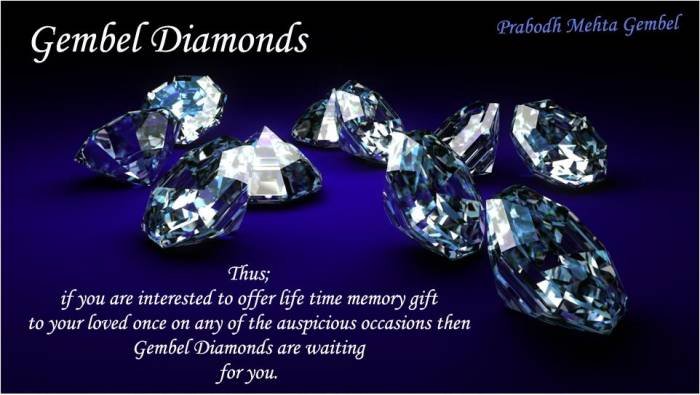 Prabodh Mehta Gembel Diamonds http://www.linkedin.com/in/prabodhmehtagembel<br />
<br />
Thus; if you are interested to offer life time memory gift to your loved once on any of the auspicious occasions then Gembel Diamonds are waiting for you. Prabodh Mehta of Prabodh Mehta Lilavati Hospital A - 791, Bandra Reclamation, Bandra (W) - Photo 61 of 64 Prabodh Mehta Gembel Diamonds http://www.linkedin.com/in/prabodhmehtagembel<br />
<br />
Thus; if you are interested to offer life time memory gift to your loved once on any of the auspicious occasions then Gembel Diamonds are waiting for you. Prabodh Mehta of Prabodh Mehta Lilavati Hospital A - 791, Bandra Reclamation, Bandra (W) - Photo 61 of 64