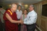 Prabodh Kirtilal Mehta, Rashmi Kirtilal Mehta and Rekha Seth with His holiness Dalai Lama<br />
 Prabodh Mehta Lilavati Hospital A - 791, Bandra Reclamation, Bandra (W) 