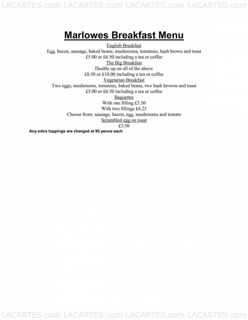  Pricelists of Marlowe's Restaurant - Canterbury 55 St Peter Street - Photo 2 of 6