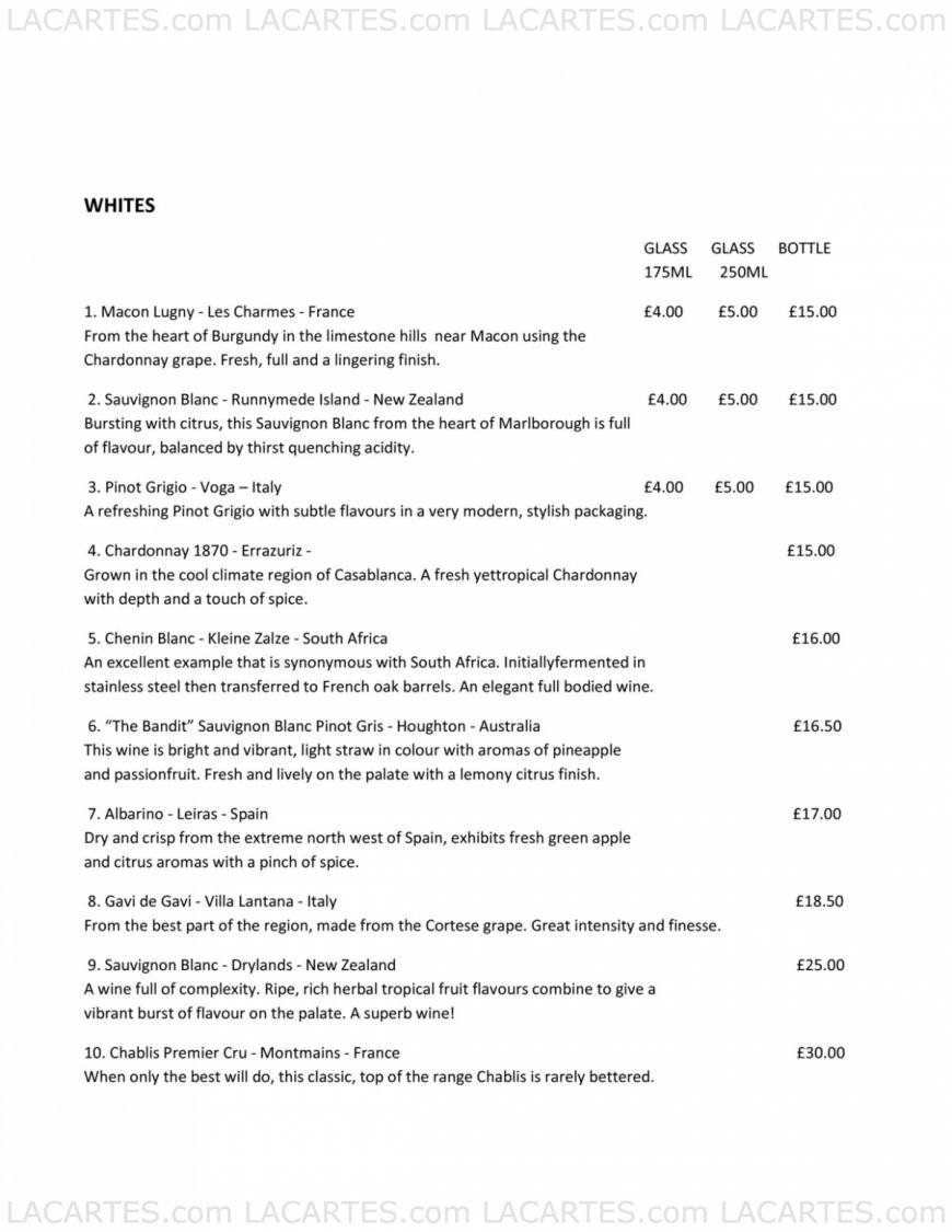  Pricelists of Alberrys Wine Bar - Canterbury 38 St. Margaret's Street - Photo 3 of 10