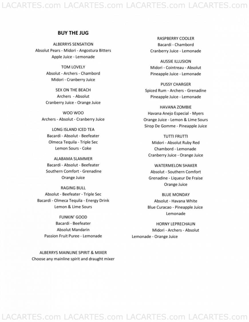  Pricelists of Alberrys Wine Bar - Canterbury 38 St. Margaret's Street - Photo 8 of 10