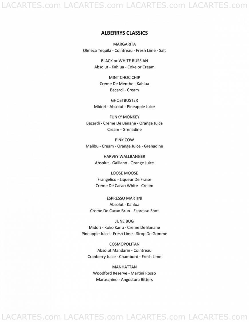  Pricelists of Alberrys Wine Bar - Canterbury 38 St. Margaret's Street - Photo 9 of 10