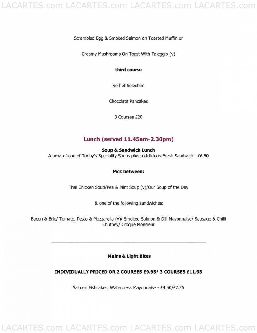  Pricelists of Restaurant Zest at Bennetts Brasserie 8 Irongate, Cathedral Quarter - Photo 2 of 6