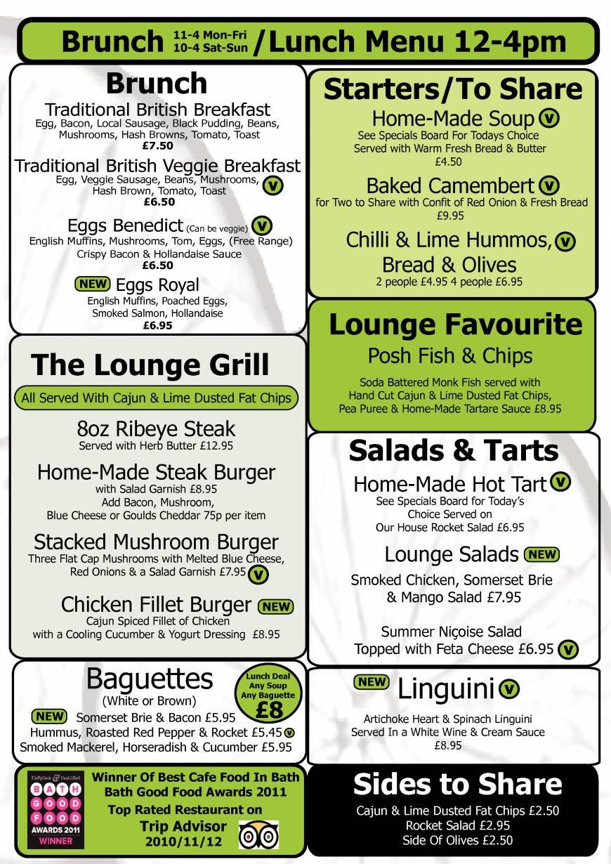  Pricelists of The Lime Lounge Bath 11 Margarets Buildings Off Brock Street   - Photo 2 of 2