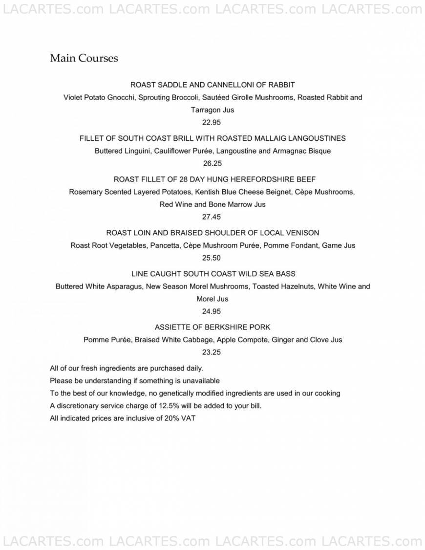  Pricelists of Thackerayâ??s Restaurant - Tunbridge Wells 85 London Road - Photo 17 of 31