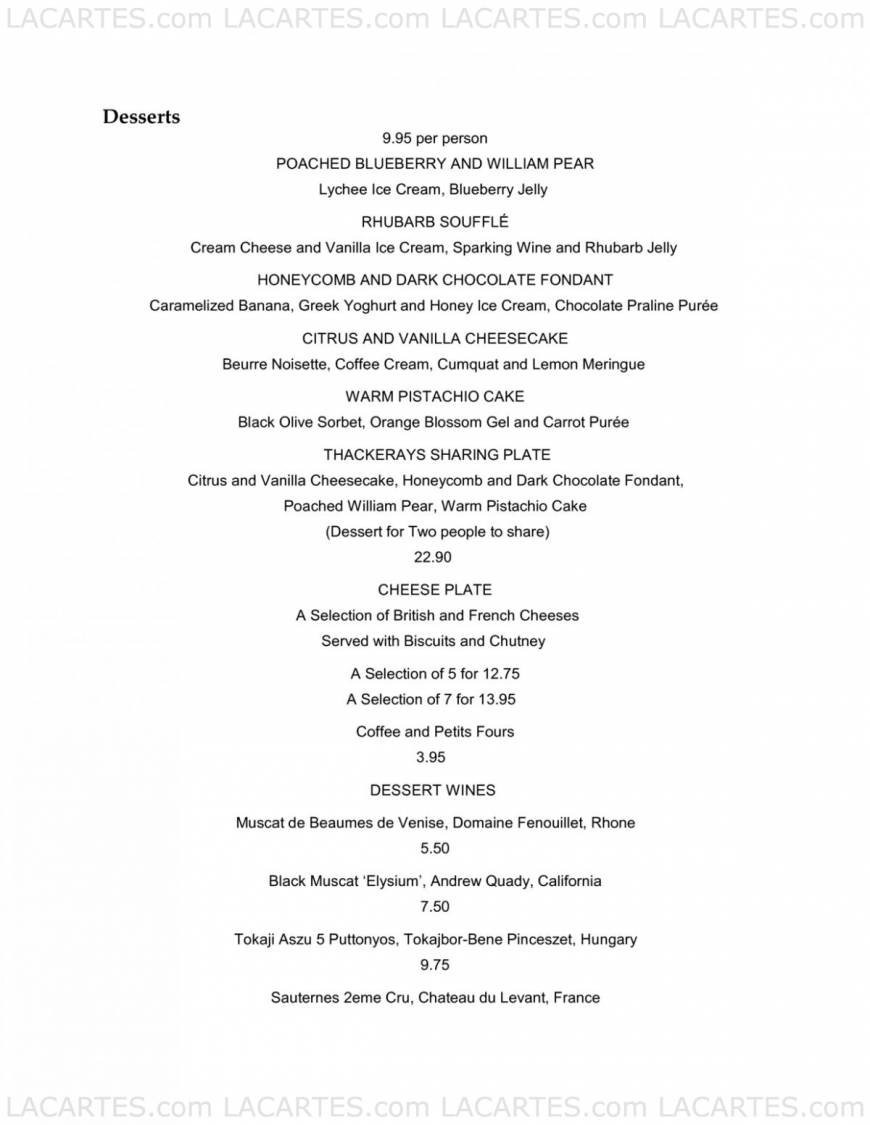  Pricelists of Thackerayâ??s Restaurant - Tunbridge Wells 85 London Road - Photo 26 of 31