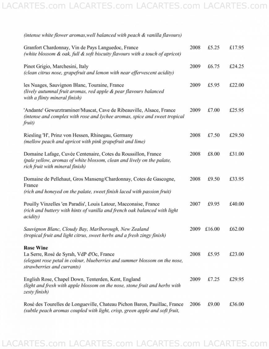  Pricelists of Thackerayâ??s Restaurant - Tunbridge Wells 85 London Road - Photo 12 of 31