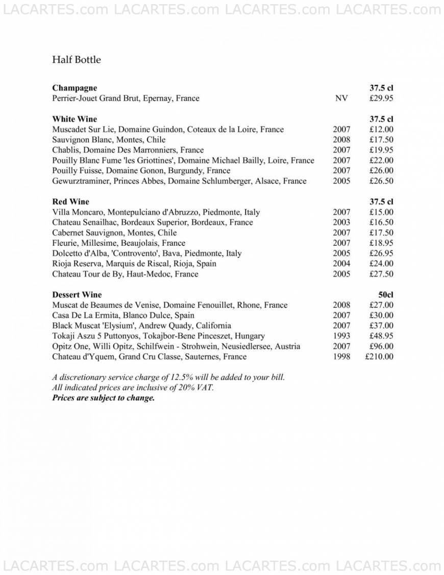  Pricelists of Thackerayâ??s Restaurant - Tunbridge Wells 85 London Road - Photo 10 of 31