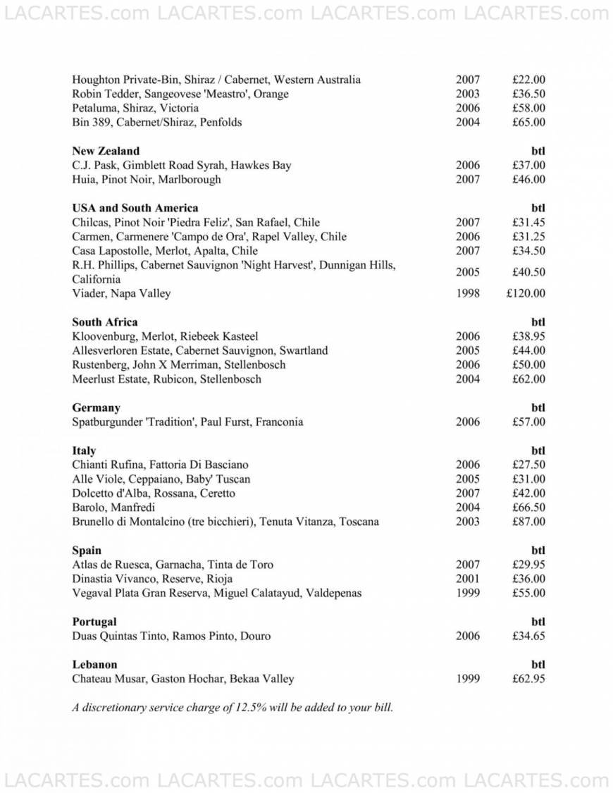  Pricelists of Thackerayâ??s Restaurant - Tunbridge Wells 85 London Road - Photo 8 of 31