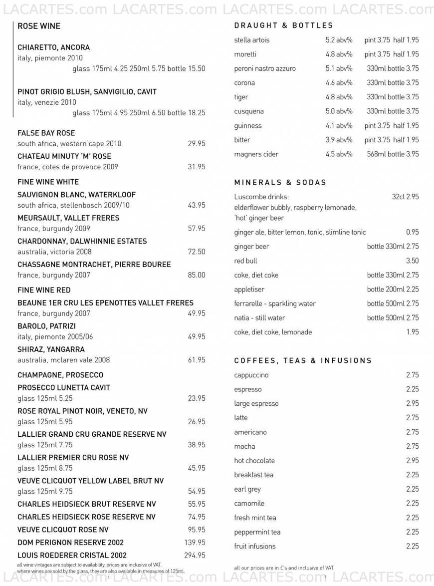  Pricelists of The Tunbridge Wells Bar & Grill 84 High Street - Photo 8 of 15