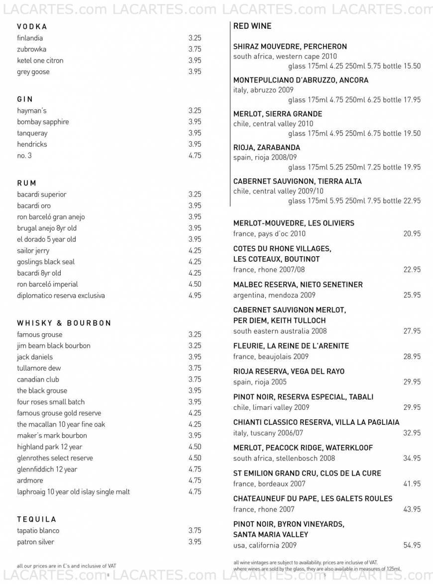  Pricelists of The Tunbridge Wells Bar & Grill 84 High Street - Photo 9 of 15