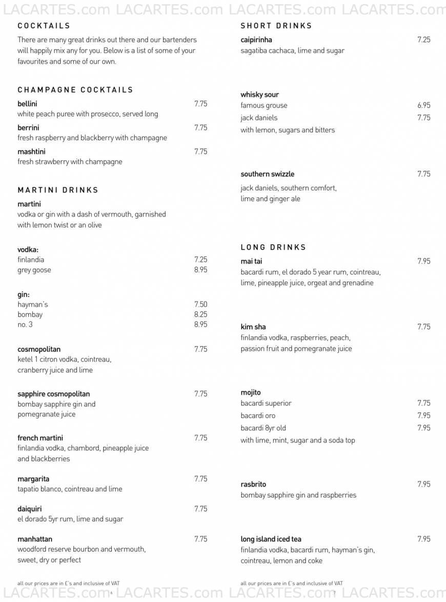  Pricelists of The Tunbridge Wells Bar & Grill 84 High Street - Photo 10 of 15