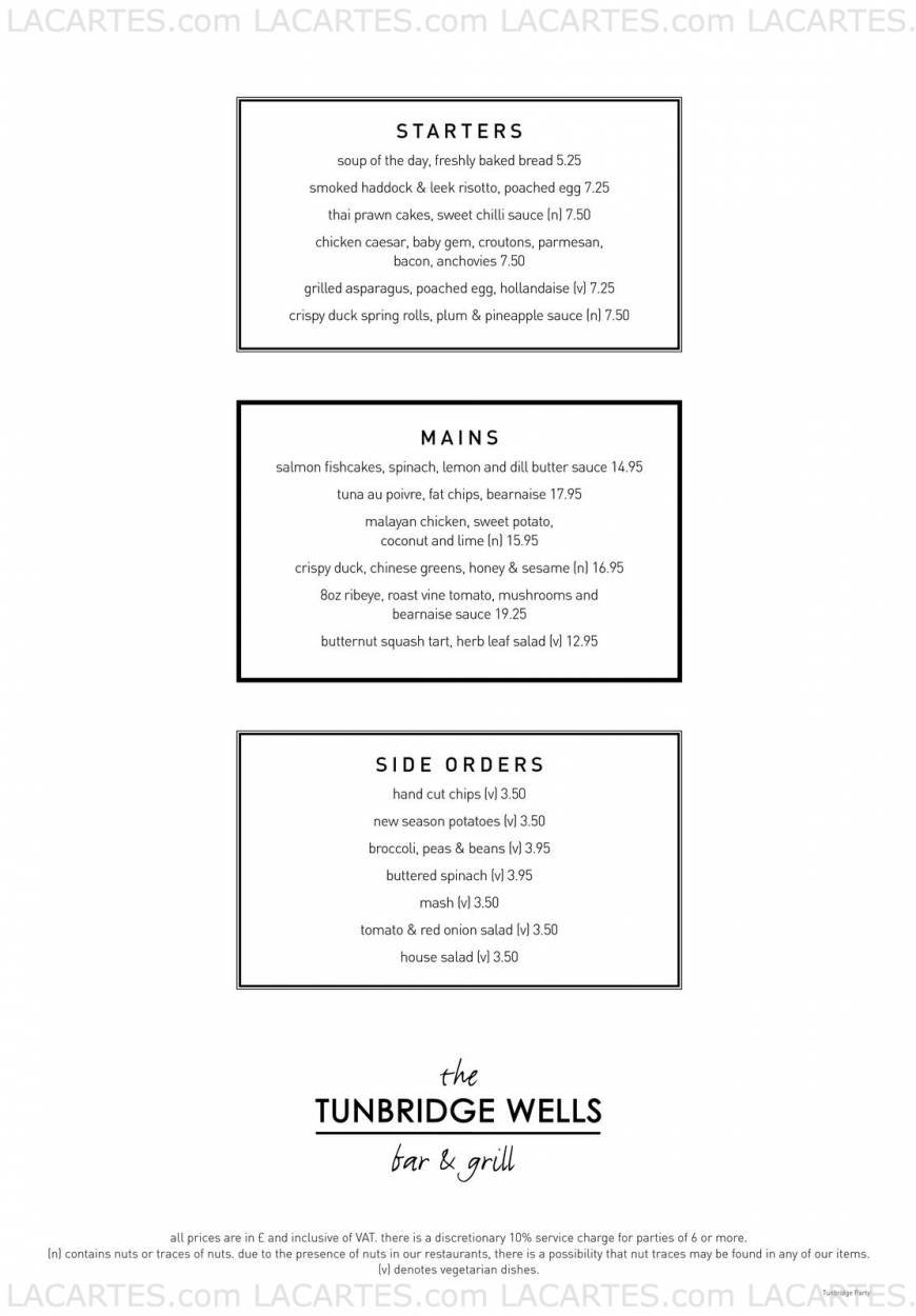  Pricelists of The Tunbridge Wells Bar & Grill 84 High Street - Photo 12 of 15