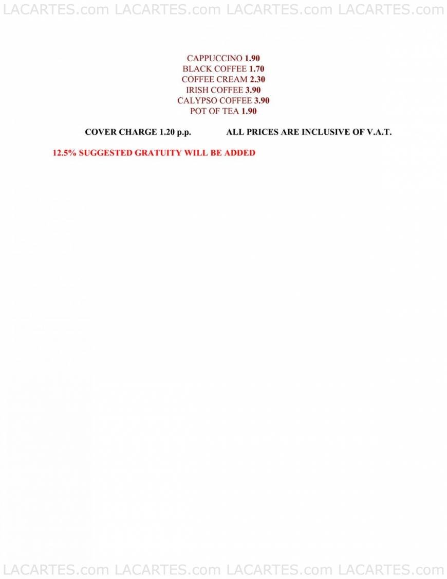  Pricelists of Signor Franco Restaurant - Tunbridge Wells 5a High Street - Photo 7 of 7
