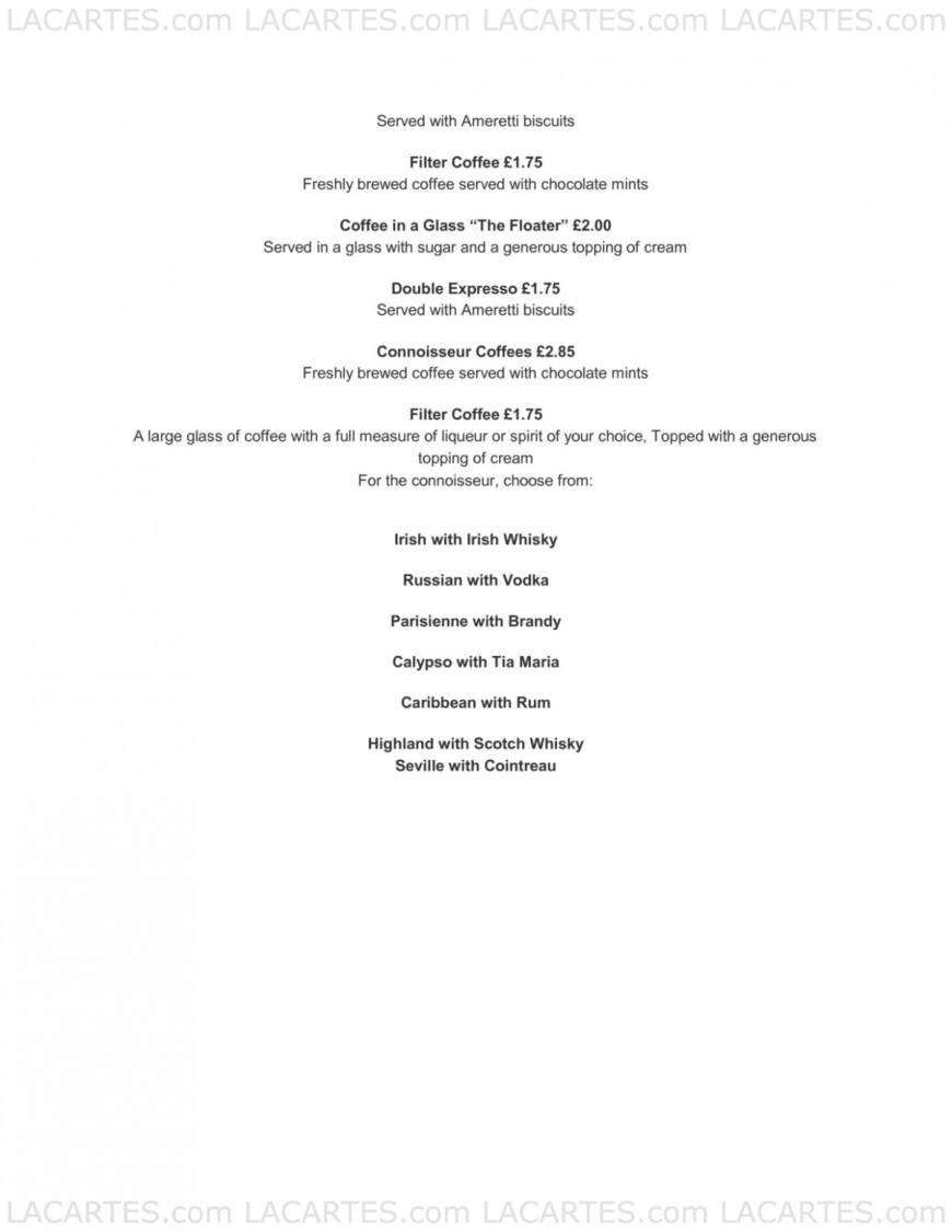  Pricelists of The Barn Pub & Grill Restaurant - Tunbridge Wells 1 Lonsdale Gardens, Mount Pleasant Rd - Photo 5 of 5