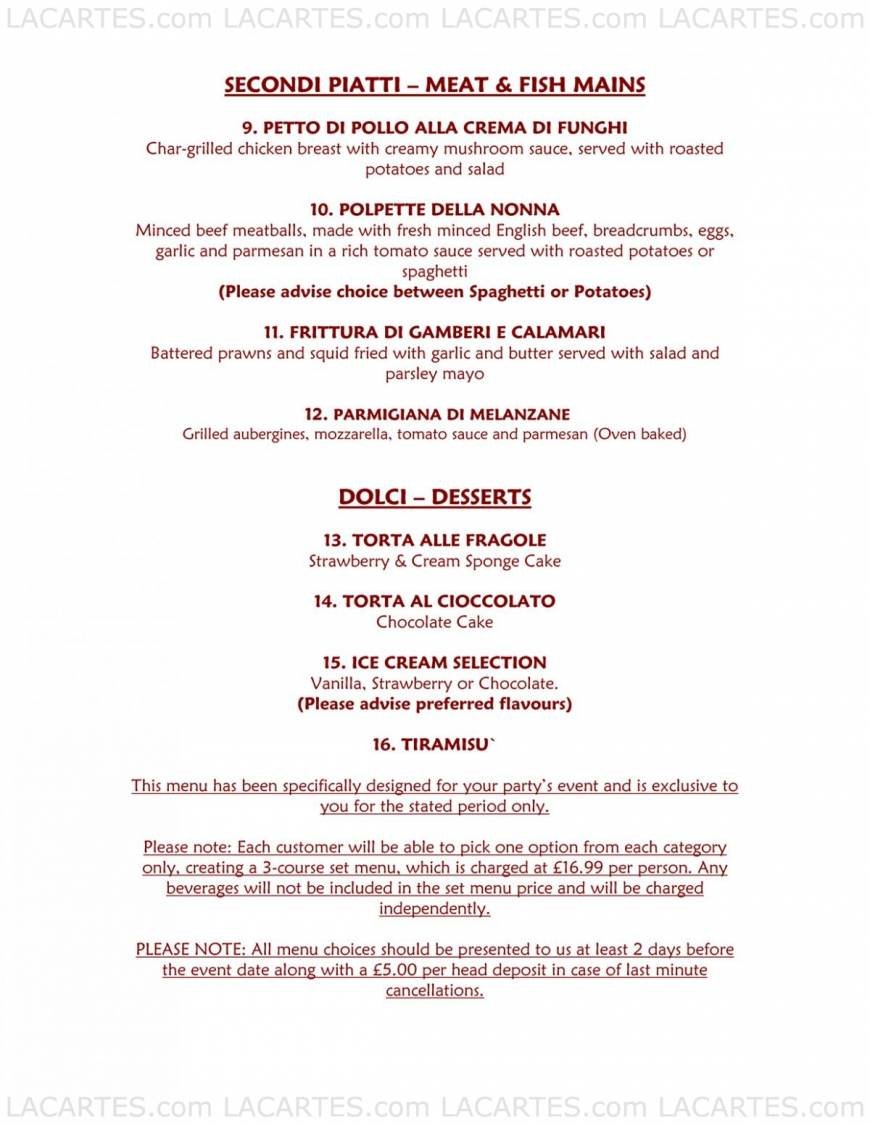  Pricelists of Il Vesuvio Restaurant - Tunbridge Wells 112 Camden Road - Photo 7 of 11