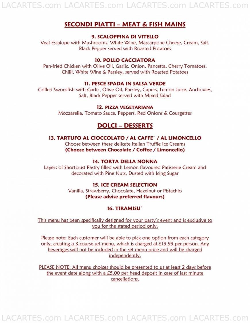  Pricelists of Il Vesuvio Restaurant - Tunbridge Wells 112 Camden Road - Photo 9 of 11