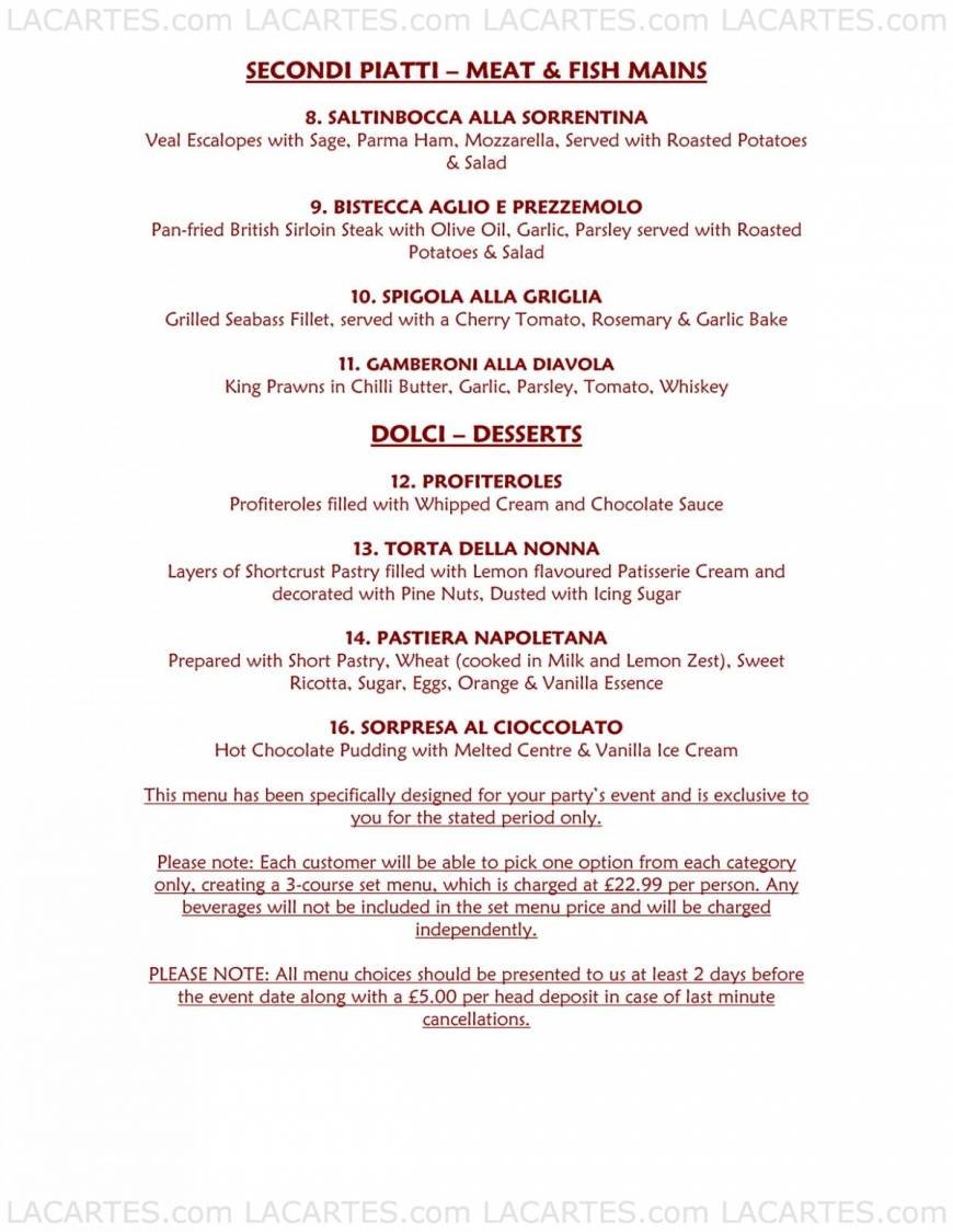 Pricelists of Il Vesuvio Restaurant - Tunbridge Wells 112 Camden Road - Photo 11 of 11