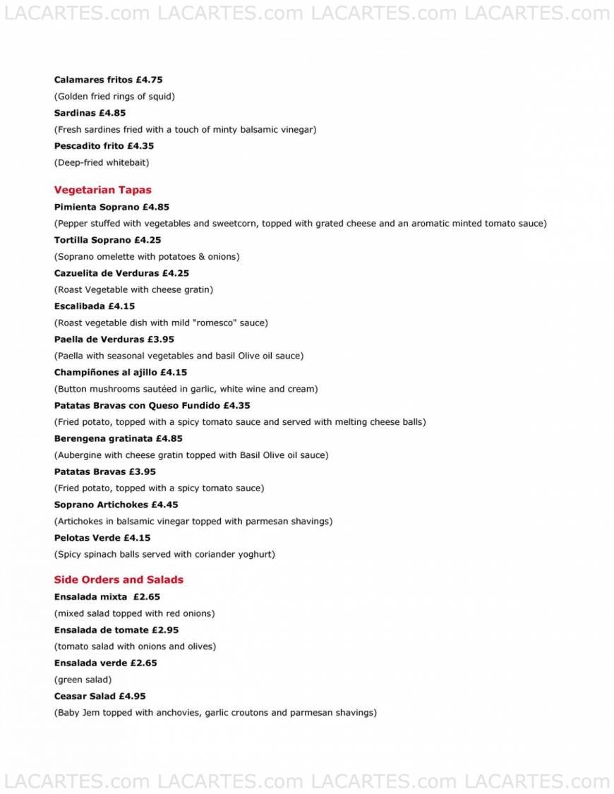  Pricelists of Soprano Wine & Tapas Bar - Tunbridge Wells Old High Street - Photo 2 of 9