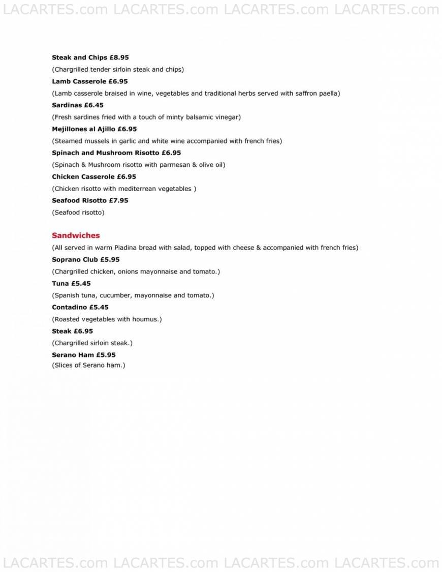  Pricelists of Soprano Wine & Tapas Bar - Tunbridge Wells Old High Street - Photo 5 of 9