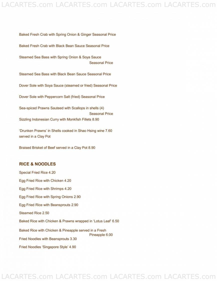  Pricelists of The Imperial Dynasty Restaurant - Tunbridge Wells 18-20 High Street - Photo 6 of 9