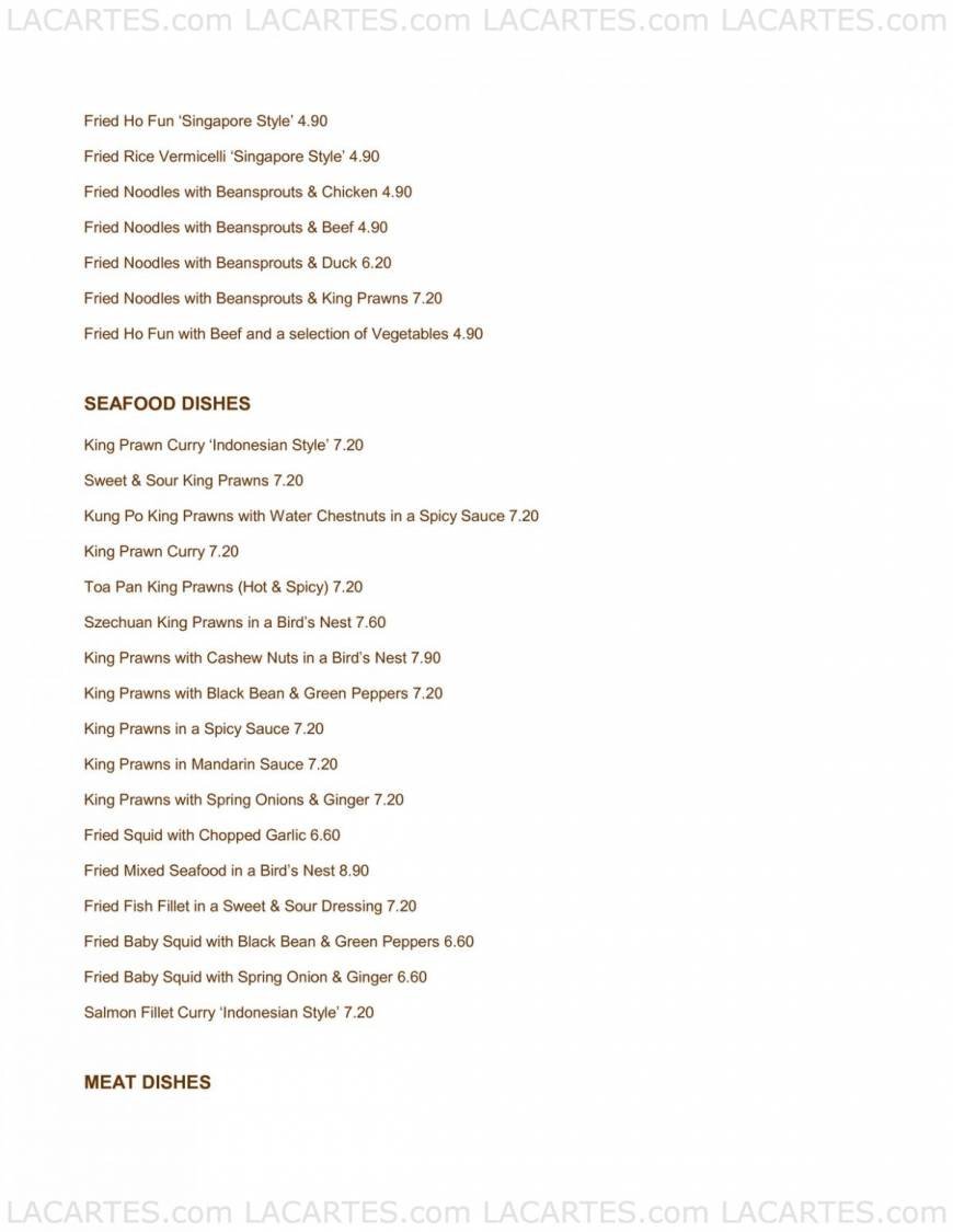  Pricelists of The Imperial Dynasty Restaurant - Tunbridge Wells 18-20 High Street - Photo 7 of 9