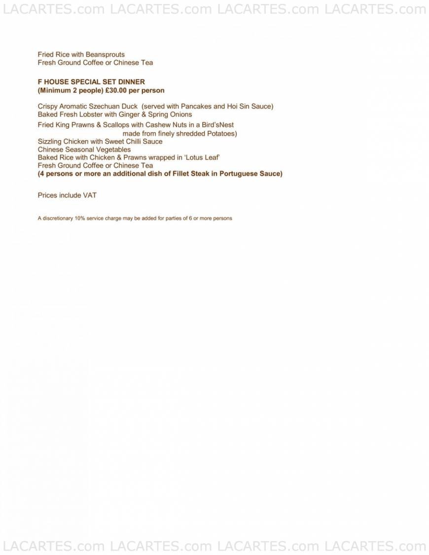  Pricelists of The Imperial Dynasty Restaurant - Tunbridge Wells 18-20 High Street - Photo 9 of 9