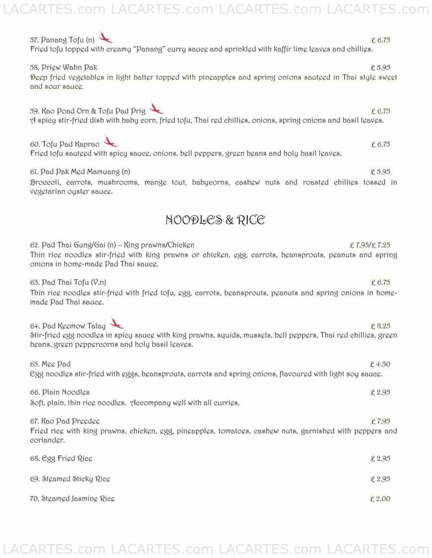  Pricelists of Preedee Thai Cuisine - Tunbridge Wells 155 Camden Road - Photo 6 of 13