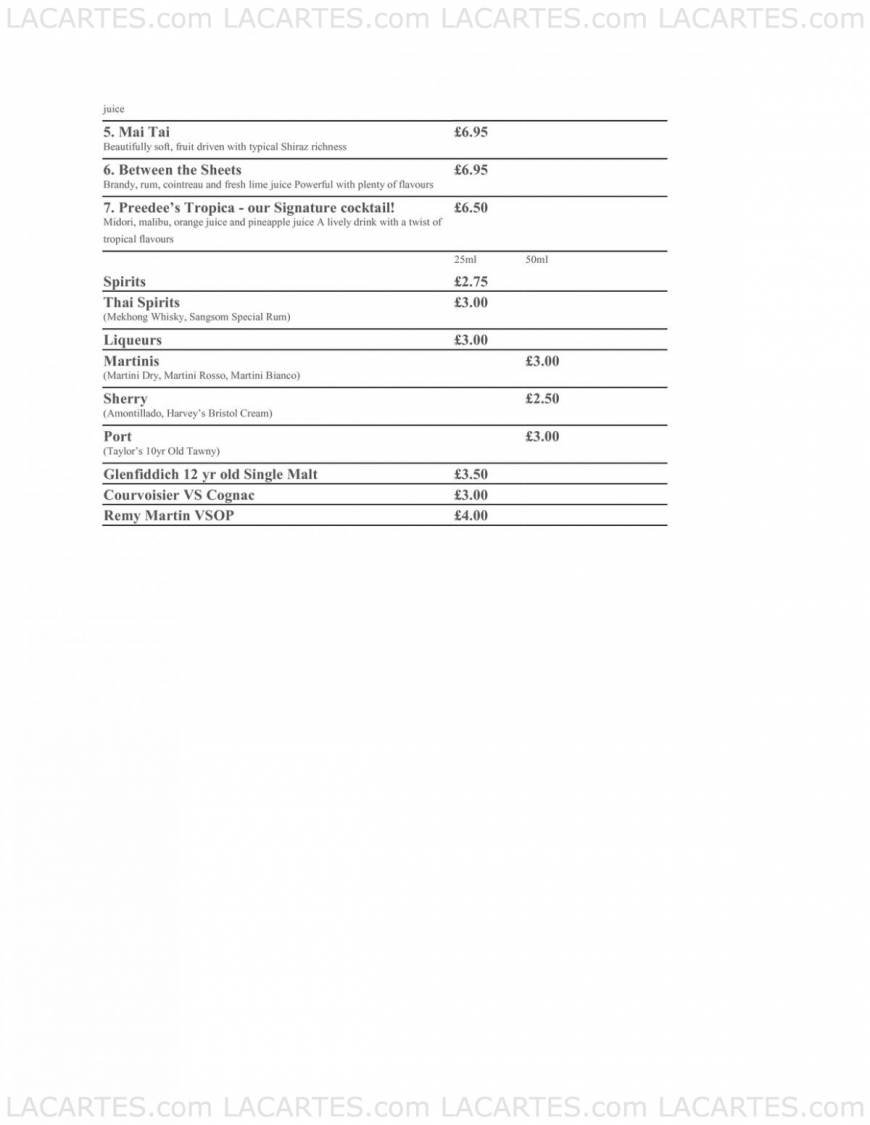  Pricelists of Preedee Thai Cuisine - Tunbridge Wells 155 Camden Road - Photo 13 of 13