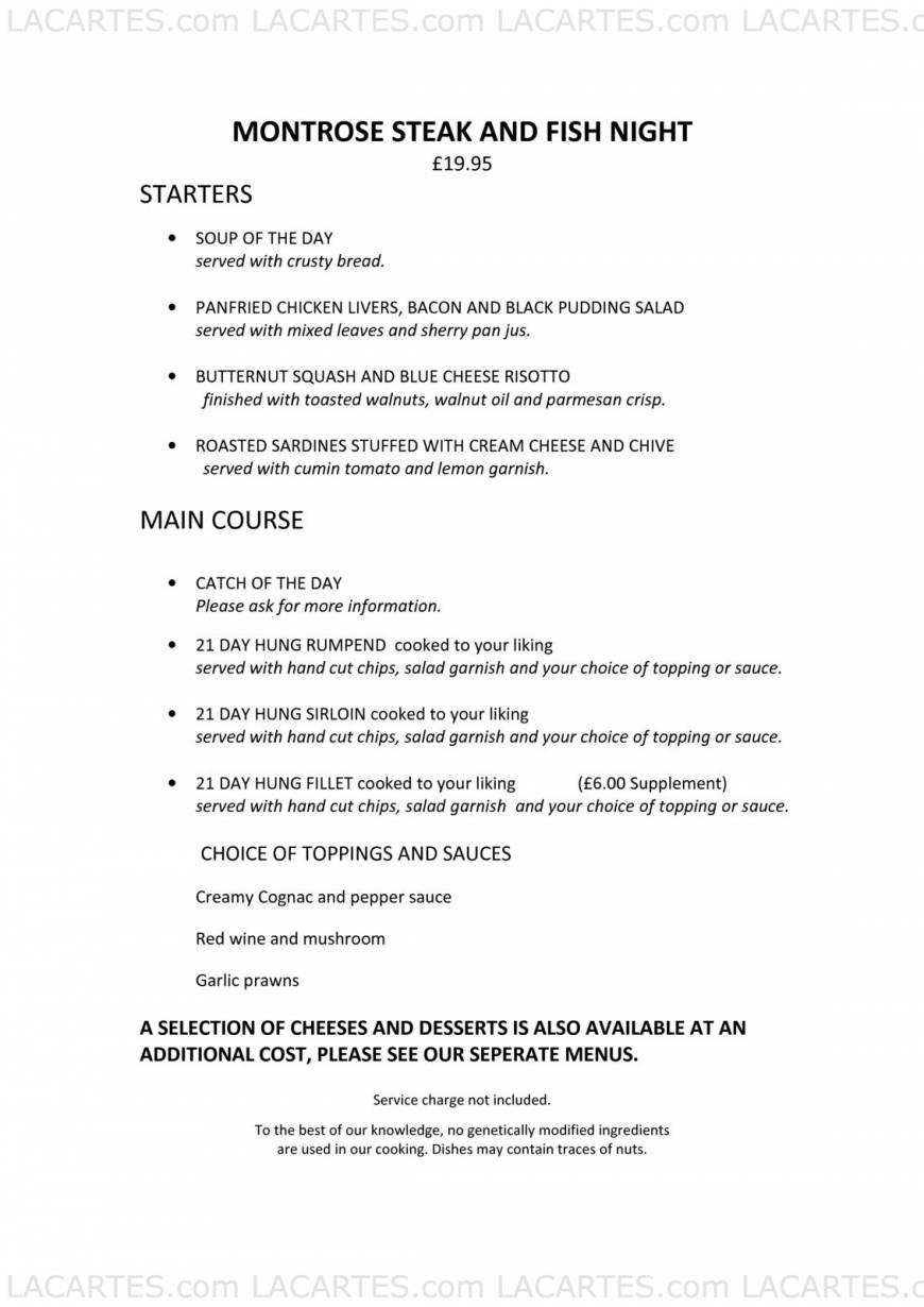  Pricelists of Montrose Restaurant - Tunbridge Wells Southborough Common, Southborough - Photo 5 of 25