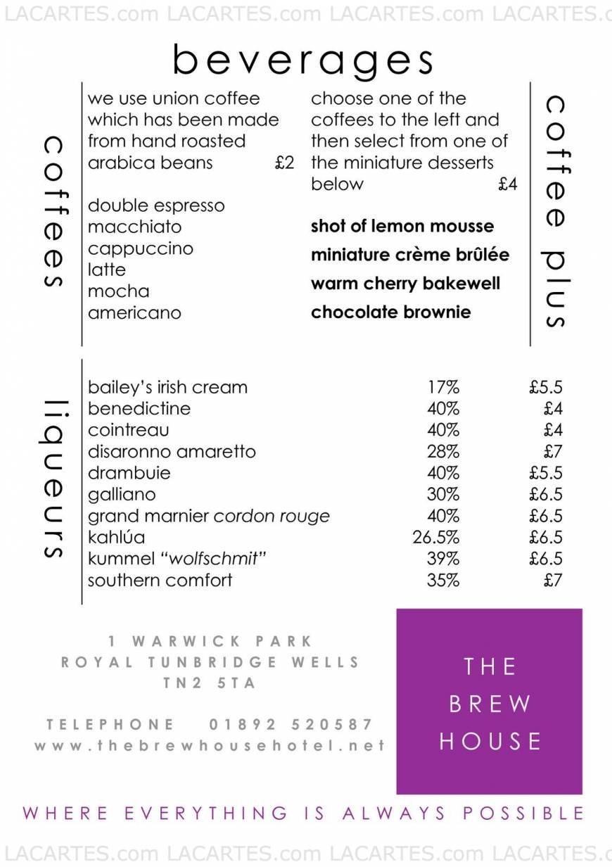  Pricelists of THE BREW HOUSE HOTEL 1 WARWICK PARK ROYAL - Photo 3 of 17