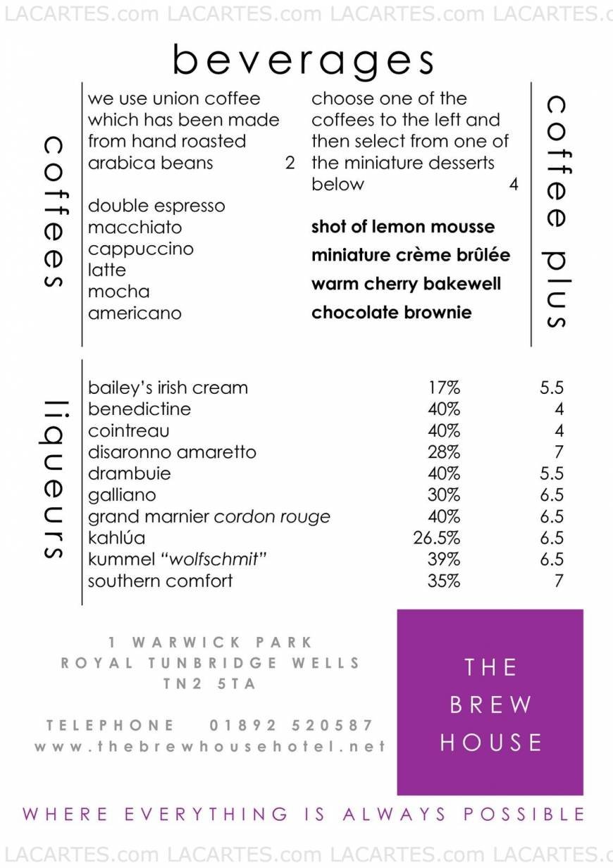  Pricelists of THE BREW HOUSE HOTEL 1 WARWICK PARK ROYAL - Photo 5 of 17