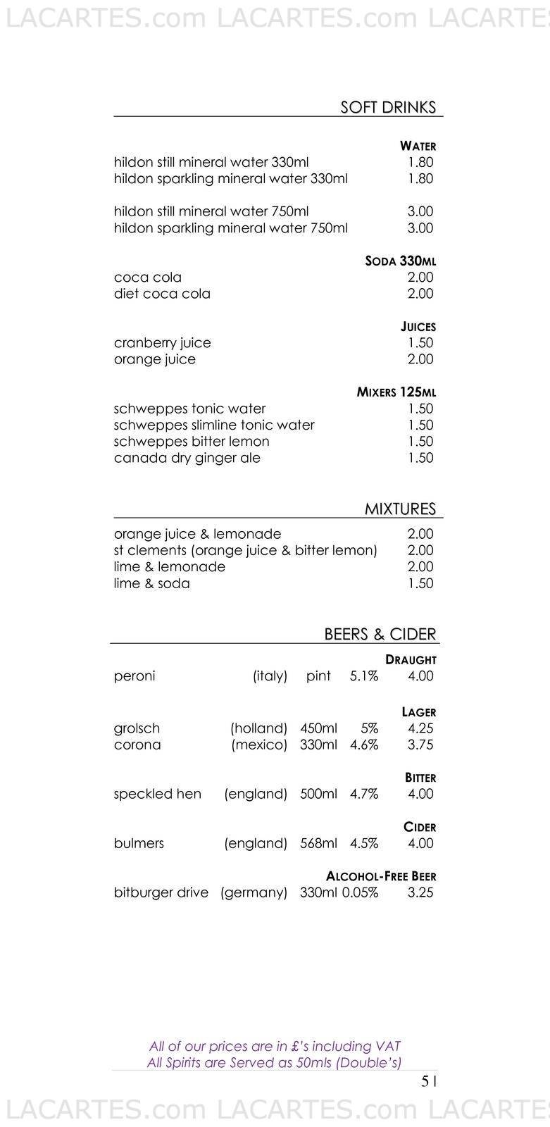  Pricelists of THE BREW HOUSE HOTEL 1 WARWICK PARK ROYAL - Photo 10 of 17