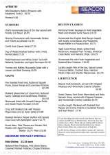 Menus & Prices, The Beacon Bar Restaurant - Tunbridge Wells, Tunbridge Wells