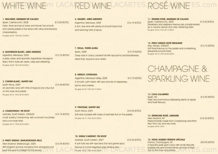  Pricelists of Coco Rio Bar and Restaurant - Southampton 18a Upper Banister Street - Photo 3 of 3