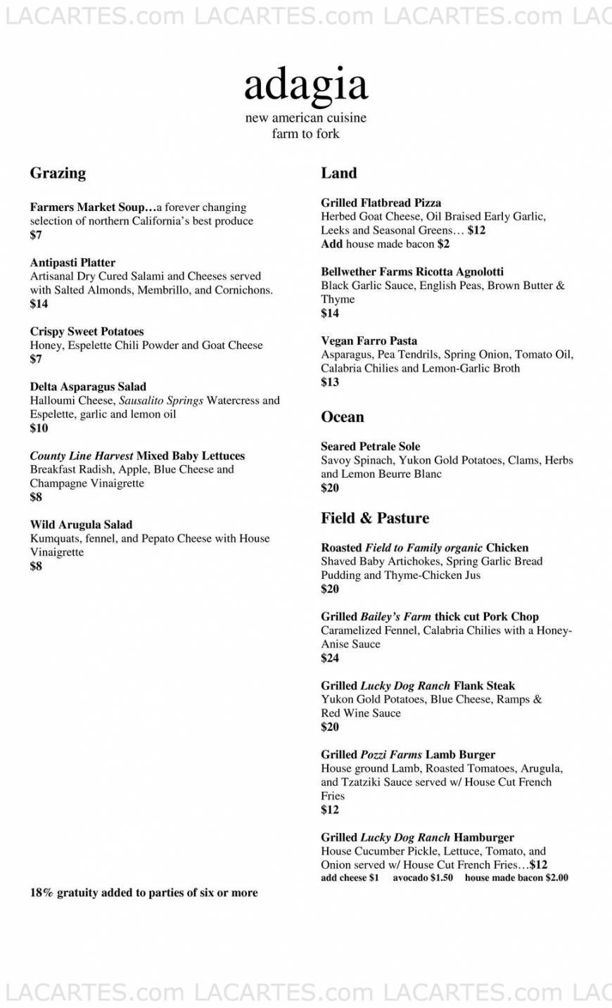  Pricelists of Adagia Restaurant 2700 Bancroft Way - Photo 4 of 7