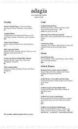 Menus & Prices, Adagia Restaurant, Berkeley