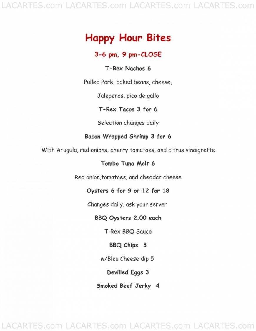  Pricelists of T-rex Restaurant & Bar 1300 10th St - Photo 18 of 18