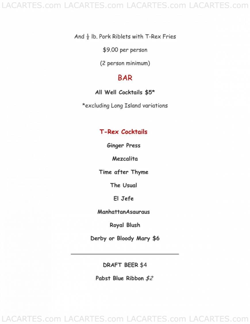  Pricelists of T-rex Restaurant & Bar 1300 10th St - Photo 16 of 18