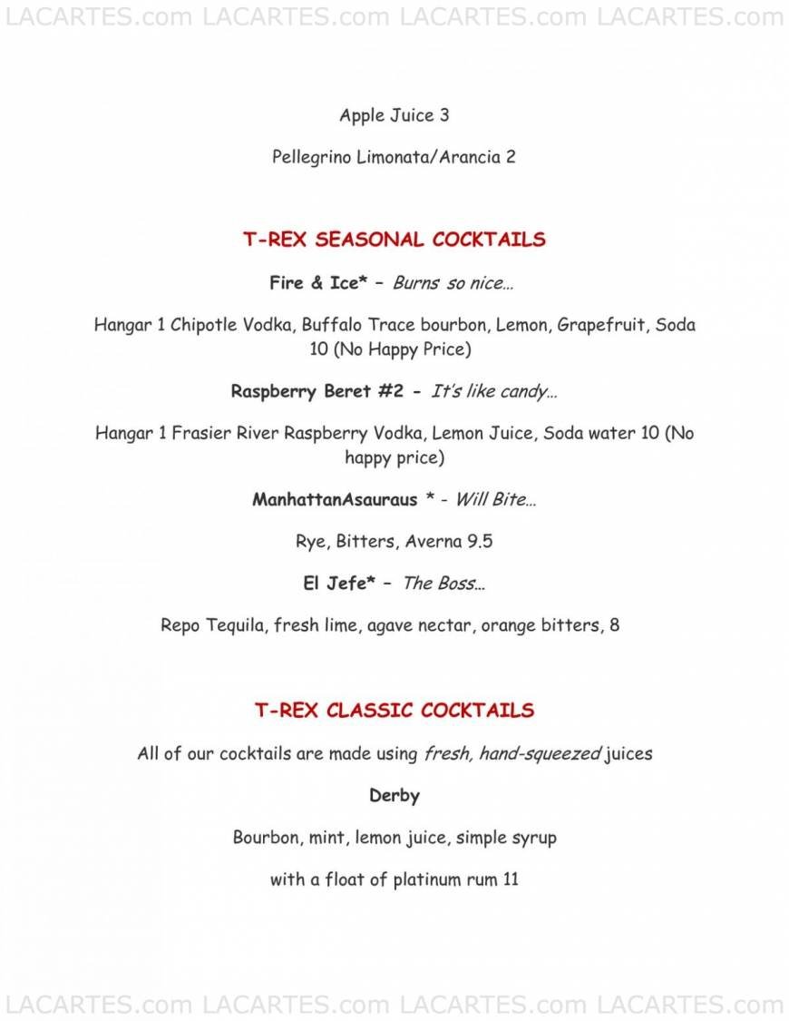  Pricelists of T-rex Restaurant & Bar 1300 10th St - Photo 14 of 18