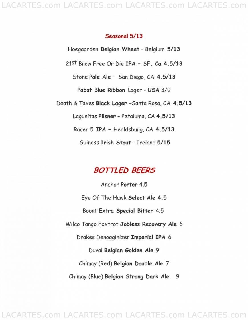  Pricelists of T-rex Restaurant & Bar 1300 10th St - Photo 12 of 18