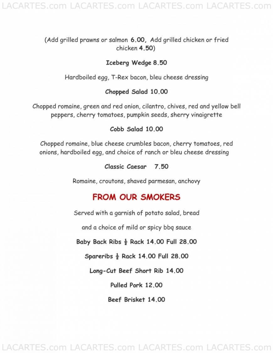 Pricelists of T-rex Restaurant & Bar 1300 10th St - Photo 8 of 18