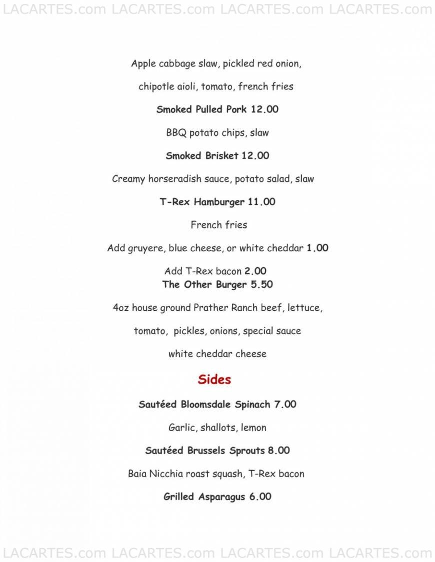  Pricelists of T-rex Restaurant & Bar 1300 10th St - Photo 6 of 18