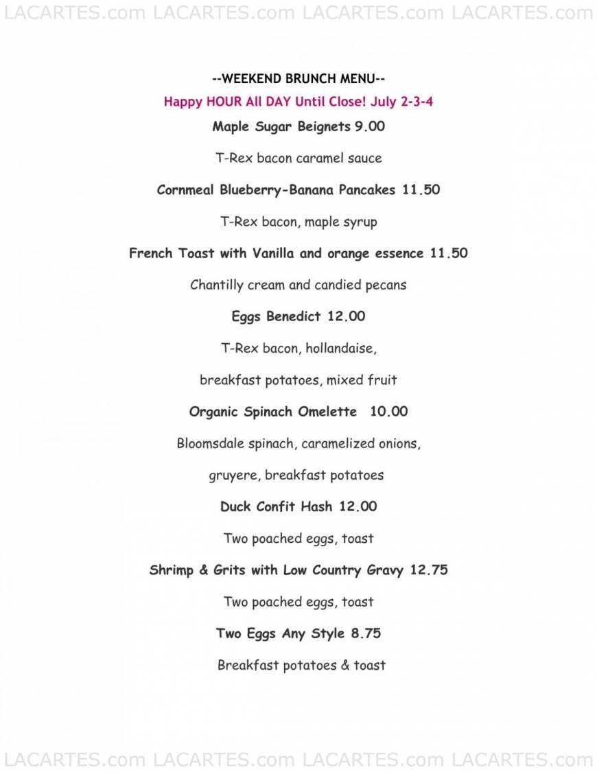  Pricelists of T-rex Restaurant & Bar 1300 10th St - Photo 4 of 18