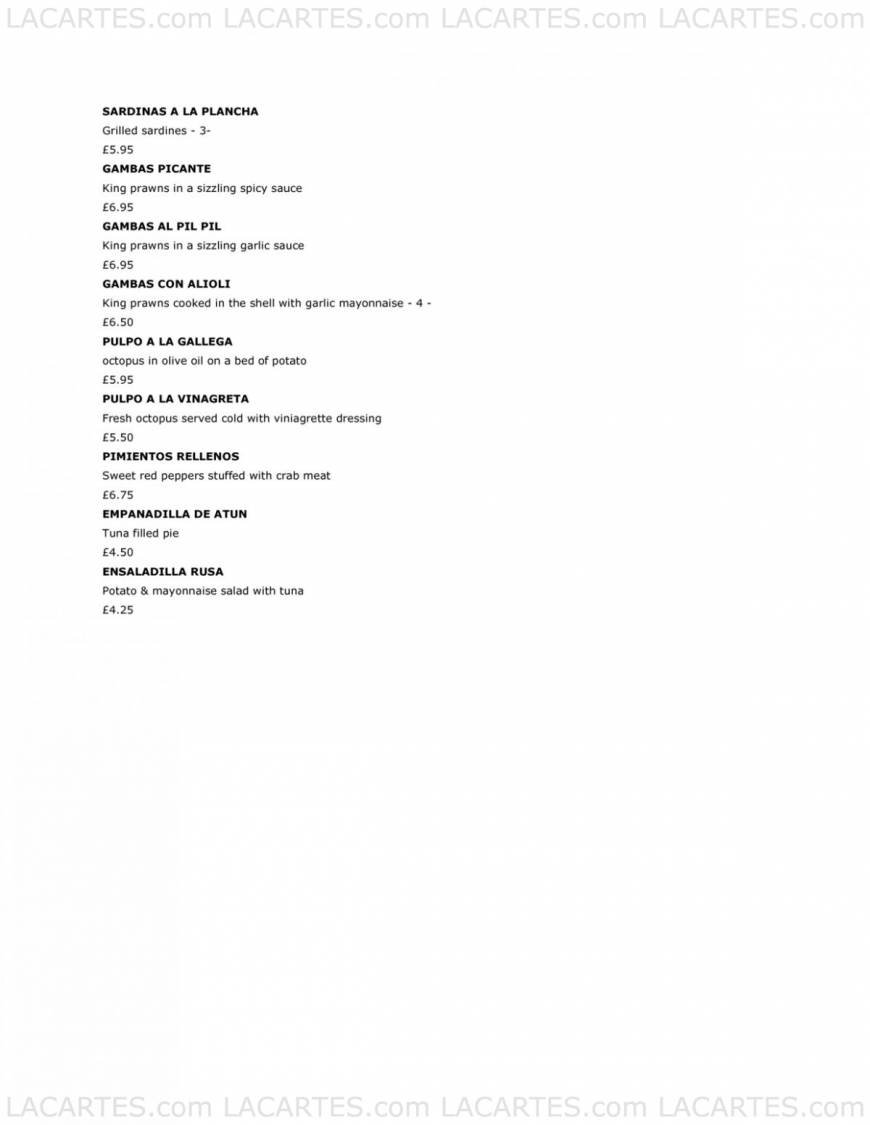  Pricelists of LA REGATA RESTAURANT - Southampton Town Quay - Photo 18 of 20