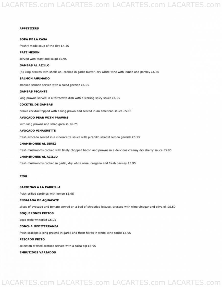  Pricelists of LA REGATA RESTAURANT - Southampton Town Quay - Photo 17 of 20