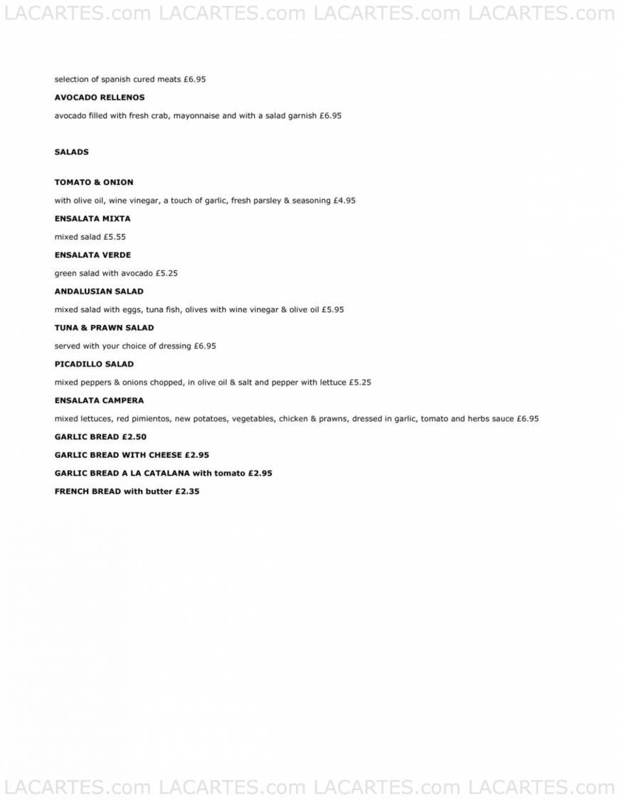  Pricelists of LA REGATA RESTAURANT - Southampton Town Quay - Photo 16 of 20