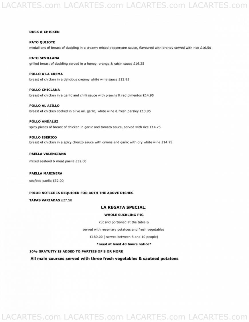  Pricelists of LA REGATA RESTAURANT - Southampton Town Quay - Photo 13 of 20